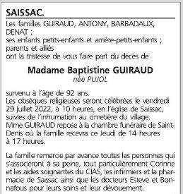 Guiraud baptistine